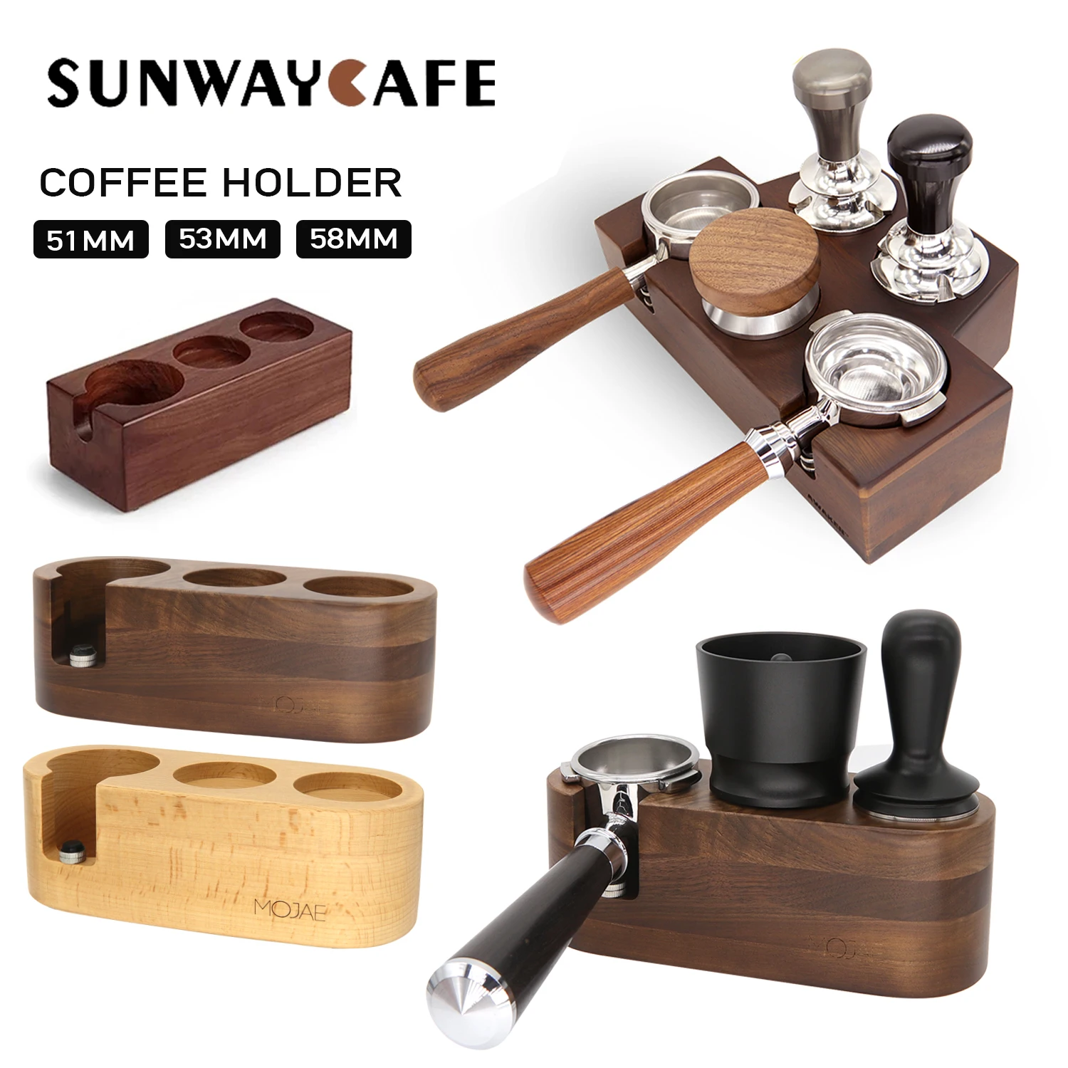 Walnut Wood Coffee Filter Tamper Holder Espresso Tamper Mat Stand Coffee Maker Support Base Rack Coffee Accessories for Barista