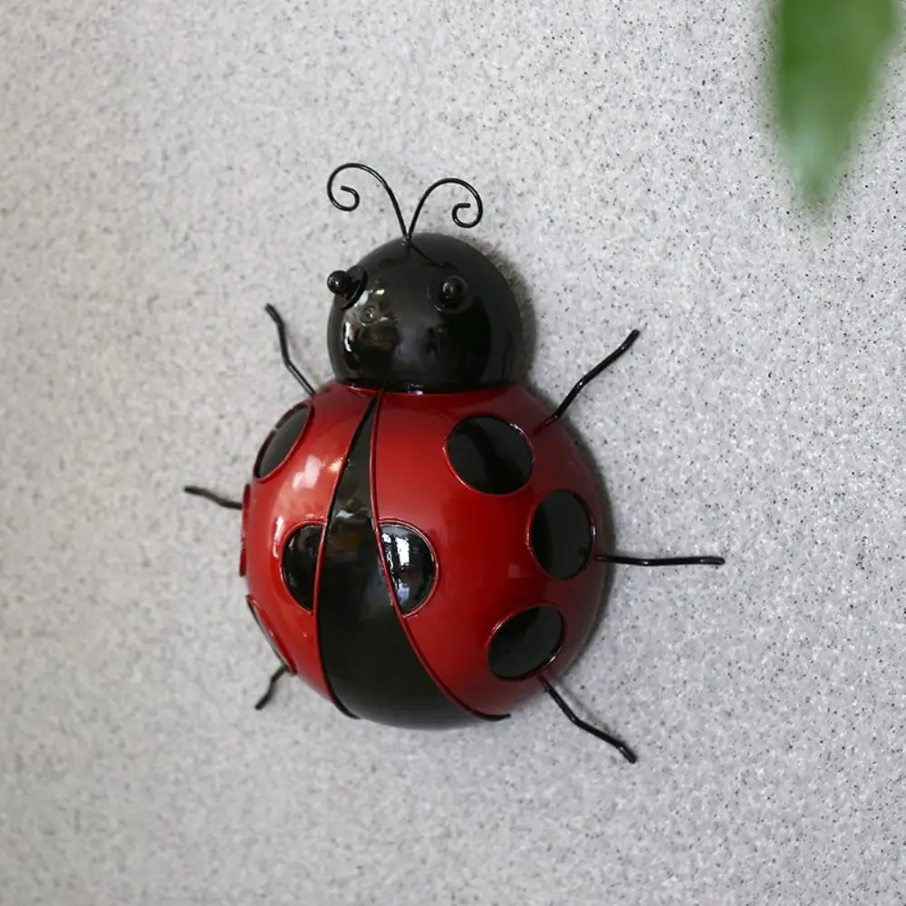 

New Iron Art Seven Star Ladybug Courtyard Wall Decor Wall Hanger Creative Home Wall Decor Room Wall Insect Pastoral Decoration