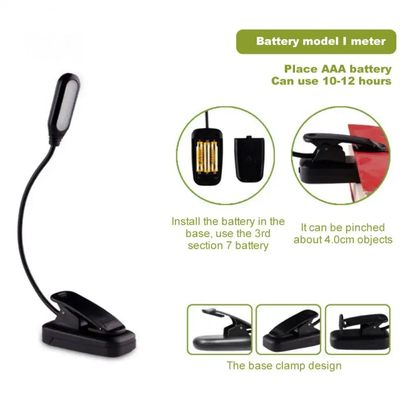 

Eye Protection Desk Lamp Flexible Night Light With Goosenecks Clip Mini Book Light Reading Lamp Clip-on Table Lamp Adjustable