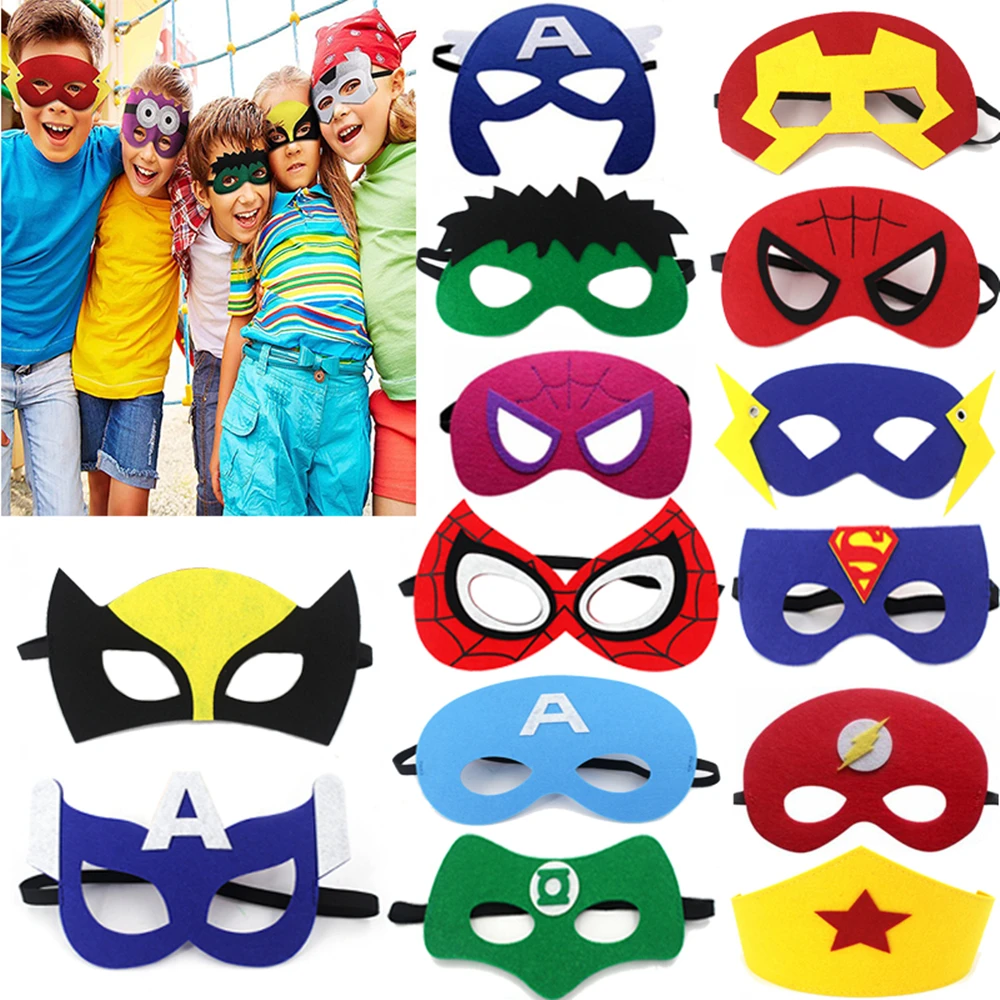 10 шт./лот маски супергероев Диснея на Хэллоуин Рождество день рождения платье