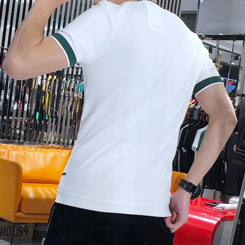 Футболка с вышитым рисунком пчелы Лоскутная цветная облегающая трикотажная