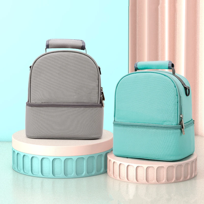 

Изоляционная сумка-холодильник для ланча, двухслойная сумка, однотонная, вместительная, для женщин и мужчин, портативная, для путешествий и пикника