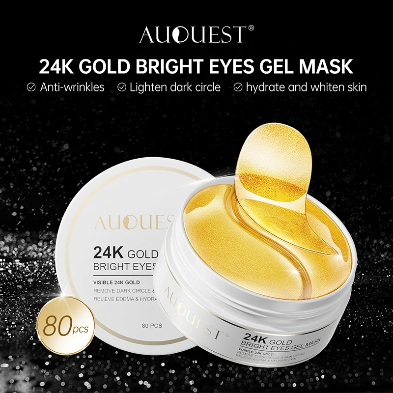 Коллагеновая маска для глаз от морщин и старения AuQuest 24K Gold патчи увлажняющая