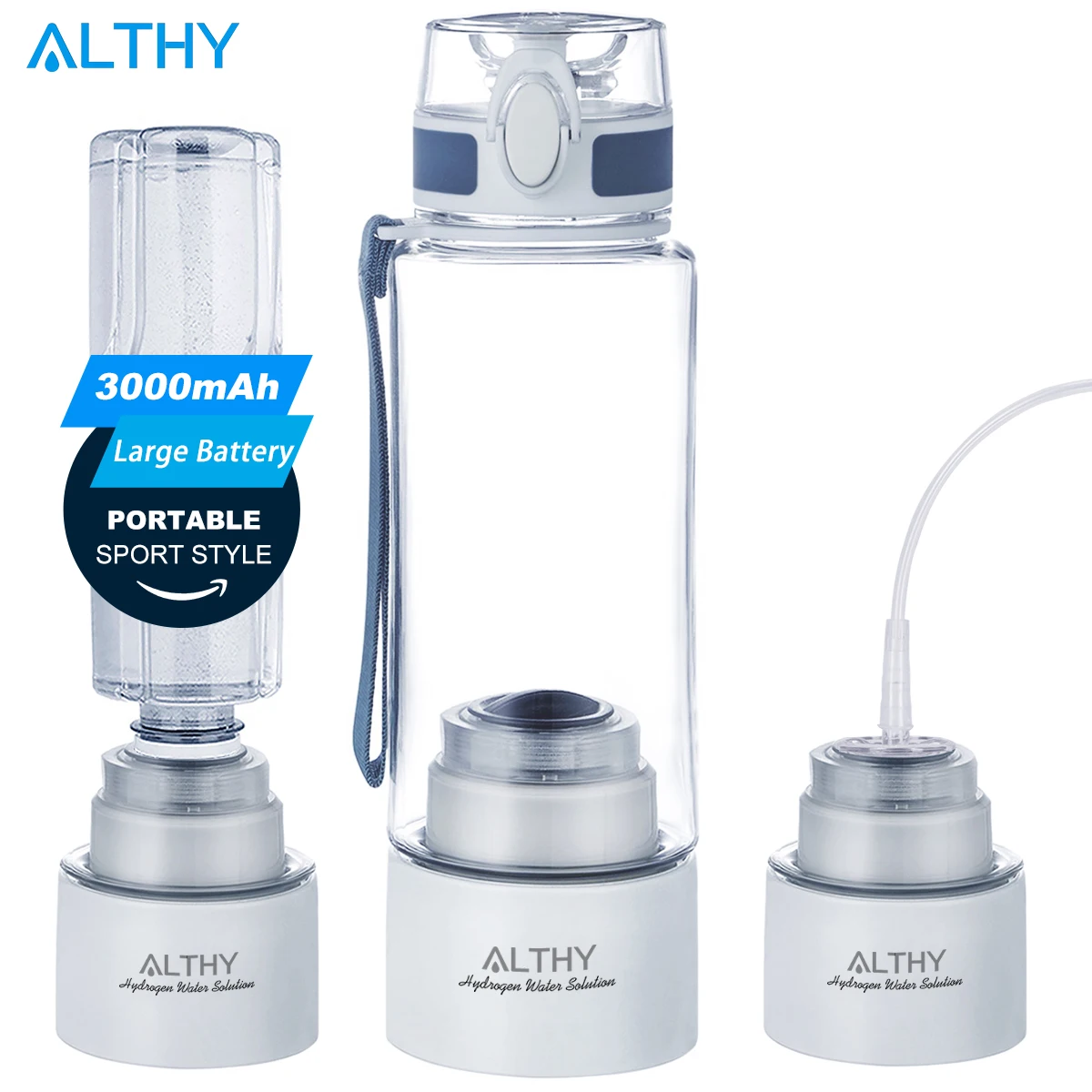 

ALTHY водородный генератор воды бутылка-3000 мАч большой аккумулятор-DuPont SPE + PEM двойная камера H2 производитель lonizer Электролиз