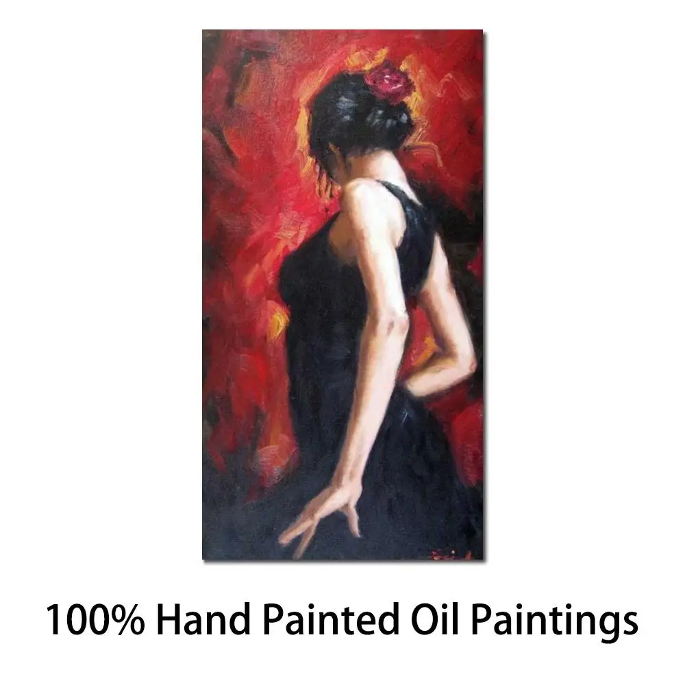 

Большая картина маслом на холсте испанский Цыганский фламенко танцор современное искусство для гостиной Декор Высокое качество ручная роспись