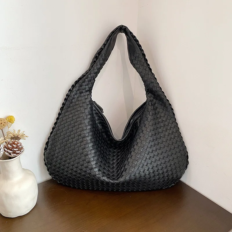 French Style High-Grade Woven Women's Elegant All-Match One-Shoulder Underarm Niche Texture Portable Commuter Bag