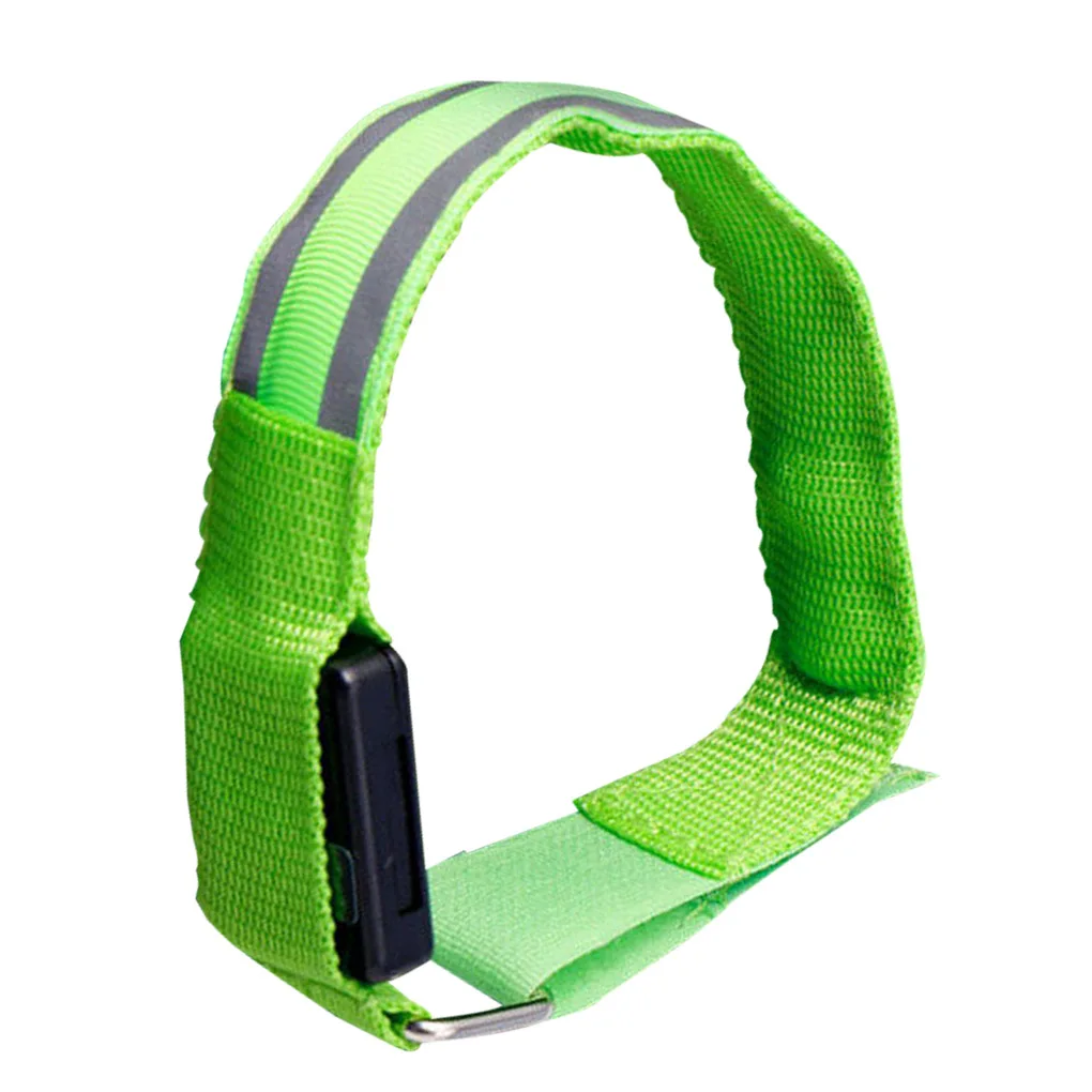 

Светящаяся нарукавная повязка для бега ночные упражнения Велоспорт бег нейлоновый светодиодный нарукавник