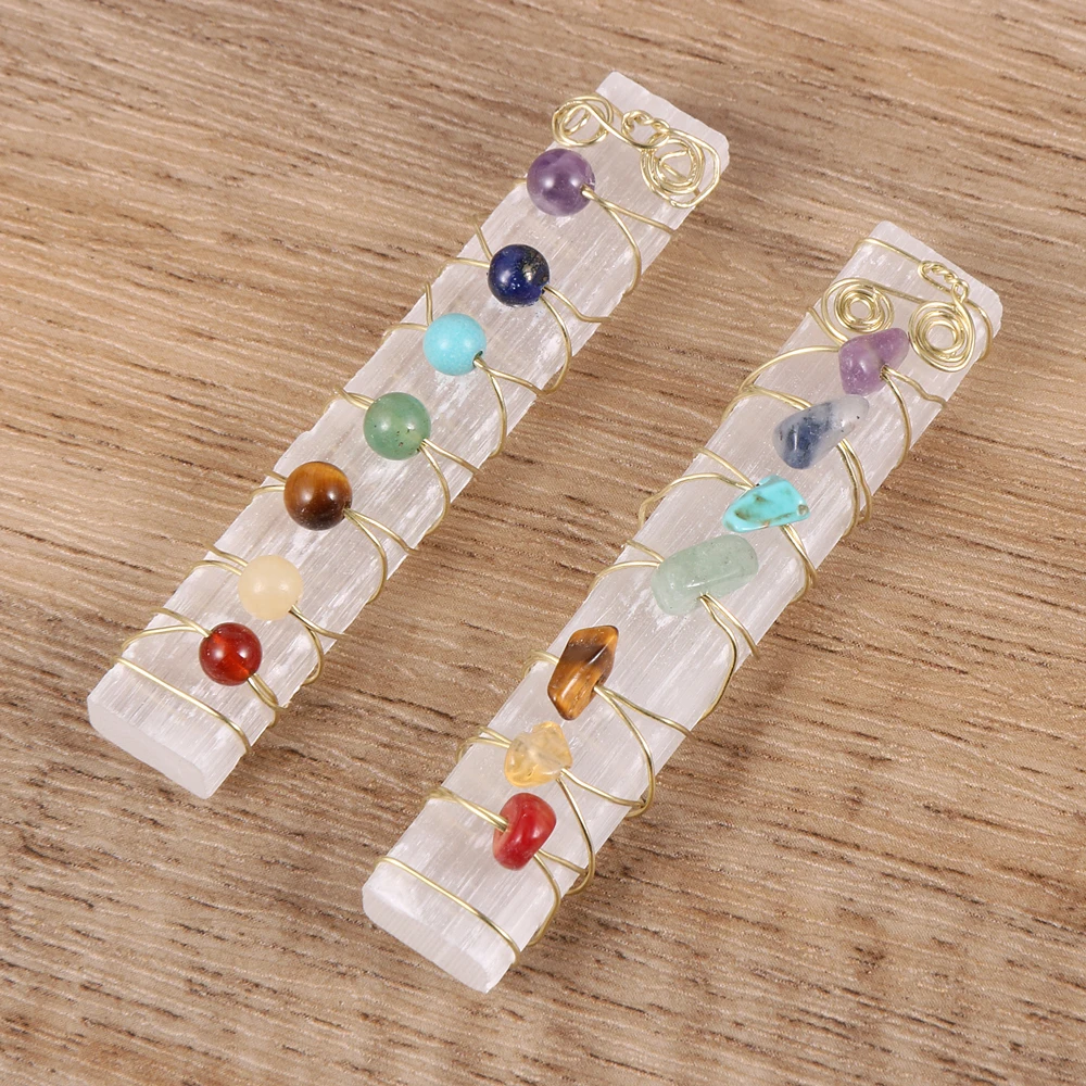 

Натуральный камень чип гравия бусины 7 Чакр медная проволока обернутая штукатурка колонна успокаивает душа исцеления ремесла украшения до...