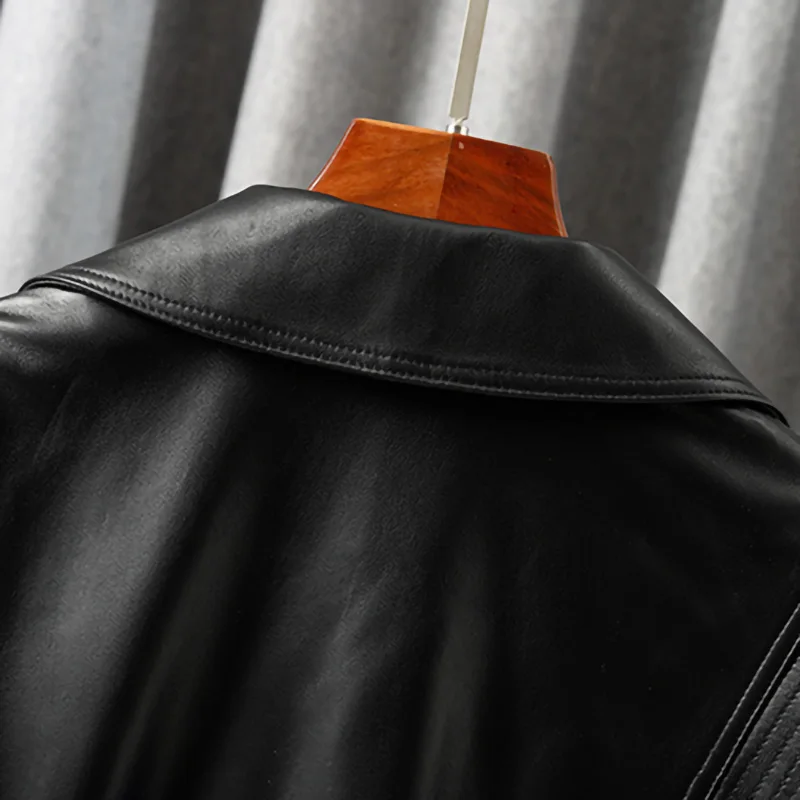 New Arrivals Genuine Leather Jackets 2023 Sheepskin Bomber Jackets Lady Short Jacket Black White Motorcycle CL4154