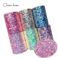 cheer bow 75mm glitter ribbon synthetic leather fashion shiny materials gifts packing wrapping diy handmade hair bow accessories