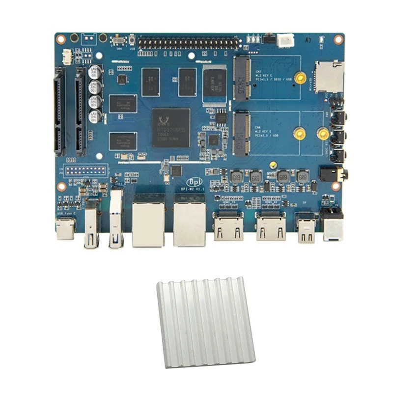 

Новинка-для роутера Banana Pi BPI W2 + радиатор RTD1296 2G DDR4 + 8G EMMC демо-Плата Поддержка материнской платы Android 6,0 Linux