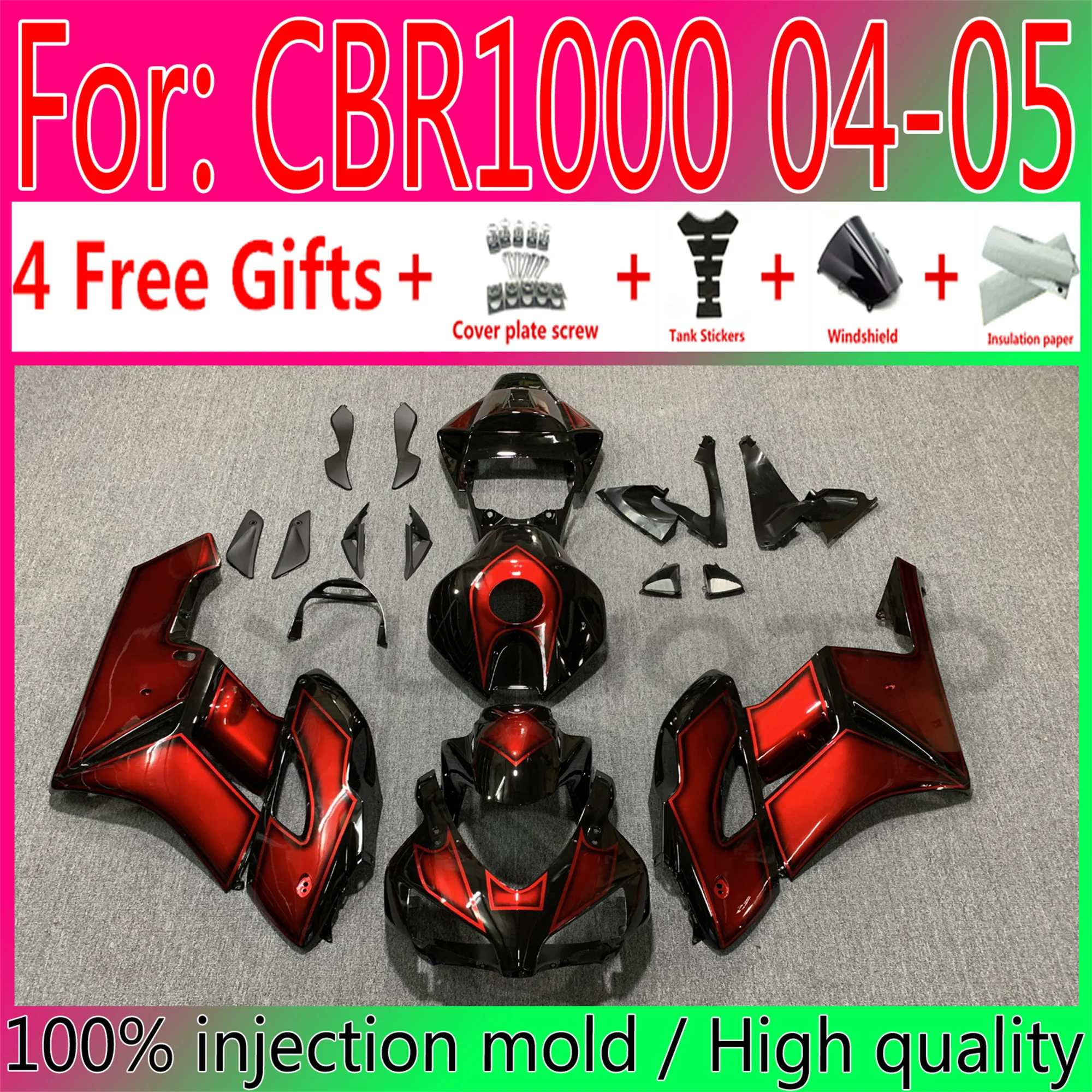 

Новый набор обтекателей для литья под давлением ABS для мотоцикла Honda CBR1000RR 2004 2005 обтекатель Cbr 1000 rr 2004 2005 обтекатель
