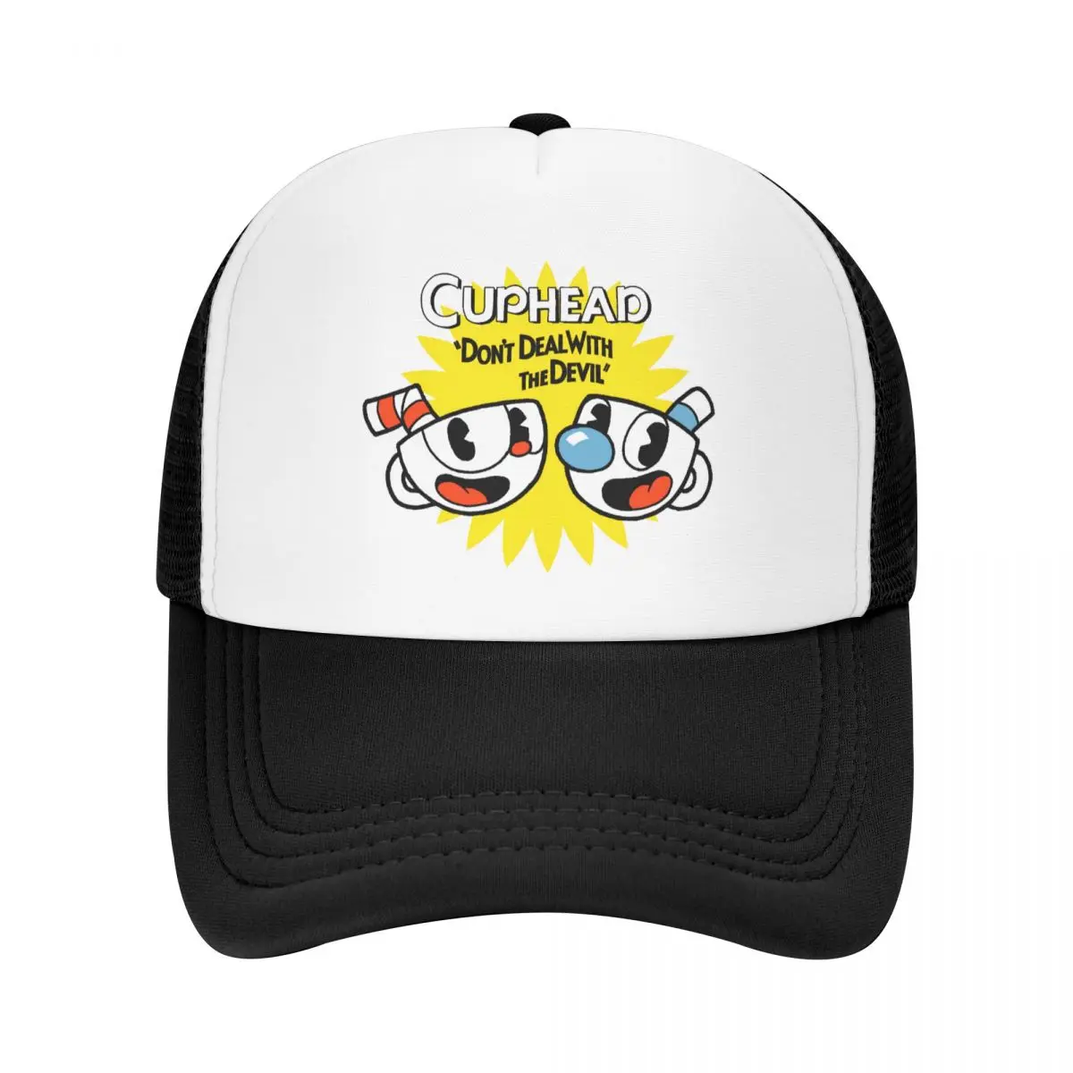 

Classic Unisex Hot Game Cuphead Mugman Baseball Cap Trucker Hat Adult Adjustable Sun Hats Men Women Hip Hop Snapback Caps