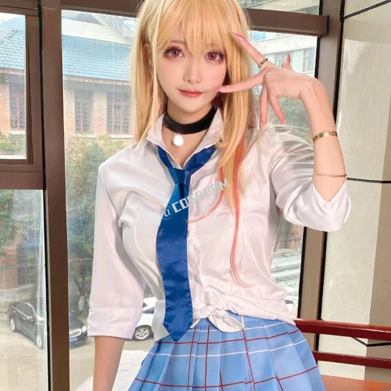 

My Dress Up Darling Marin Kitagawa Cosplay Costume Sexy JK Student Uniform Pleated Mini Skirt Halloween Carnival Party Costumes