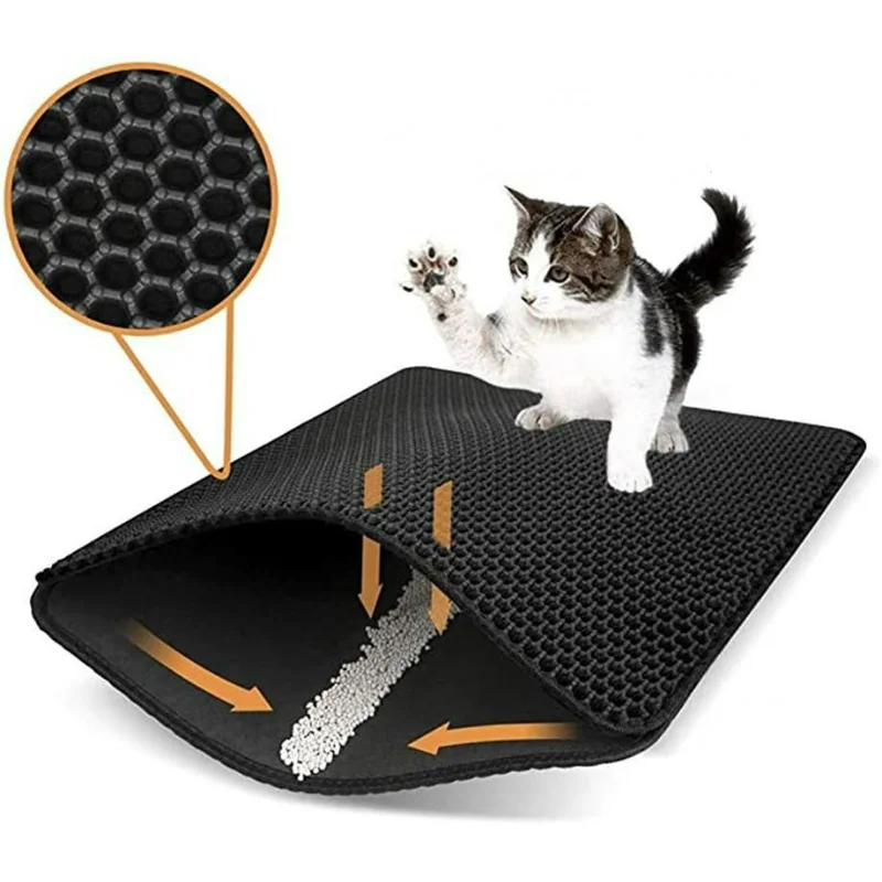 

EVA double-layer cat litter mat material cat litter basin mat anti-take out cat litter mat pet supplies sand control mat