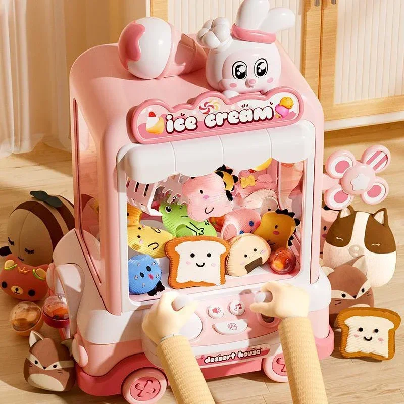 Rabbit Mini Claw Machine Toys for Kids Coin Operated Play Game DIY ...