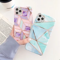suitable for iphone 11 12 13 pro mini max x 7 8 plus se2020 luxury silicone shockproof electroplated splicing marble back cover