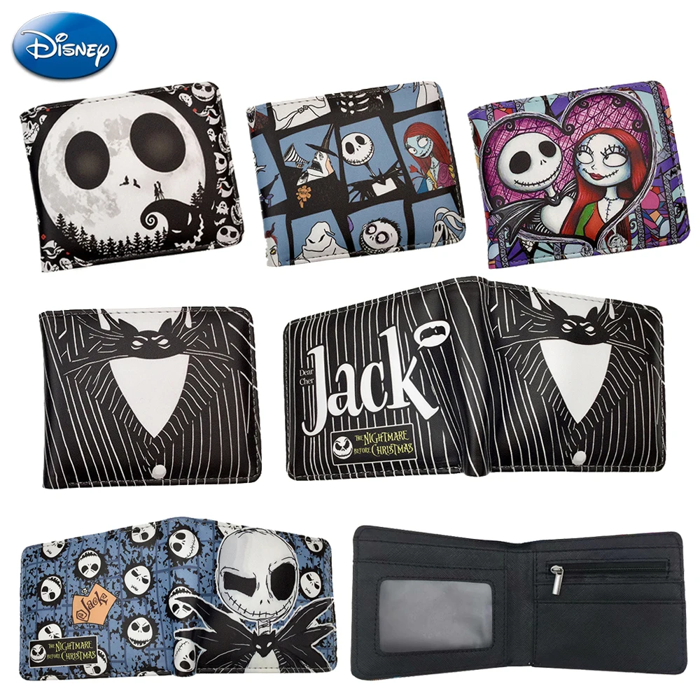 

The Nightmare Before Christmas Wallet Anime Figure Jack Sally Men's Short Coin Purse Card Holder Purse Kids Cartoon PU Wallet
