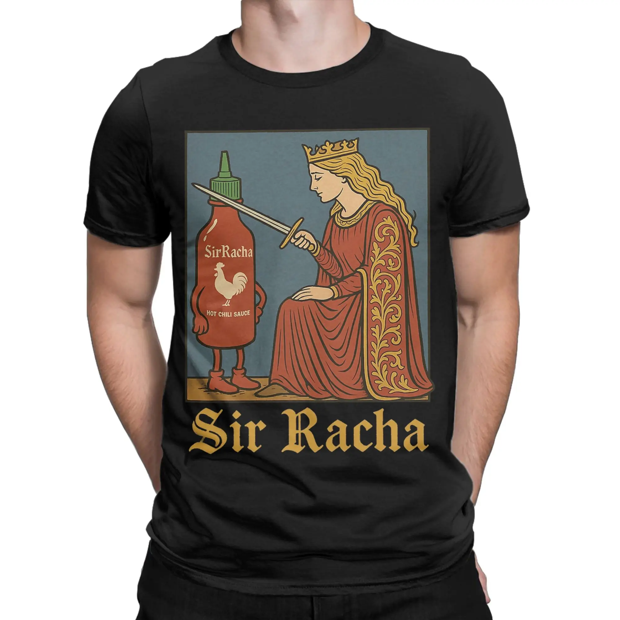 Мужская футболка Sir Racha, уникальные футболки из чистого хлопка, футболки с круглым вырезом и короткими рукавами, летние топы (art.: 3920dc489ab85) - 3920dc489ab85