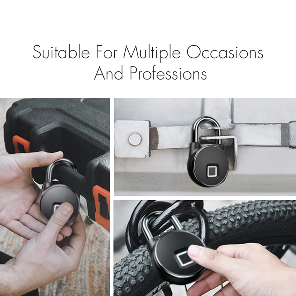 

Smart Fingerprint Padlock IP66 Waterproof Remote Control Rechargeable Lock