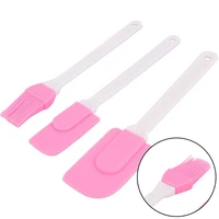 3pcs cake brushes butter scraper silicone cream scraper baking pastry spatula kitchen spatula cream mixer pink baking tool