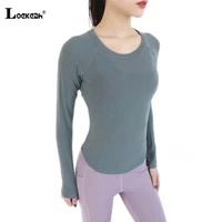 fitness yoga seamless top super soft shirt women long sleeve gym t shirts high stretchy workout tops sports wear solid color