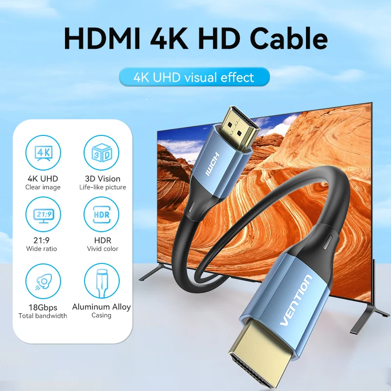 Vention HDMI кабель 4K 2 0 для PS4 Xiaomi Mi Box аудио переключатель сплиттер ТВ видео Шнур -