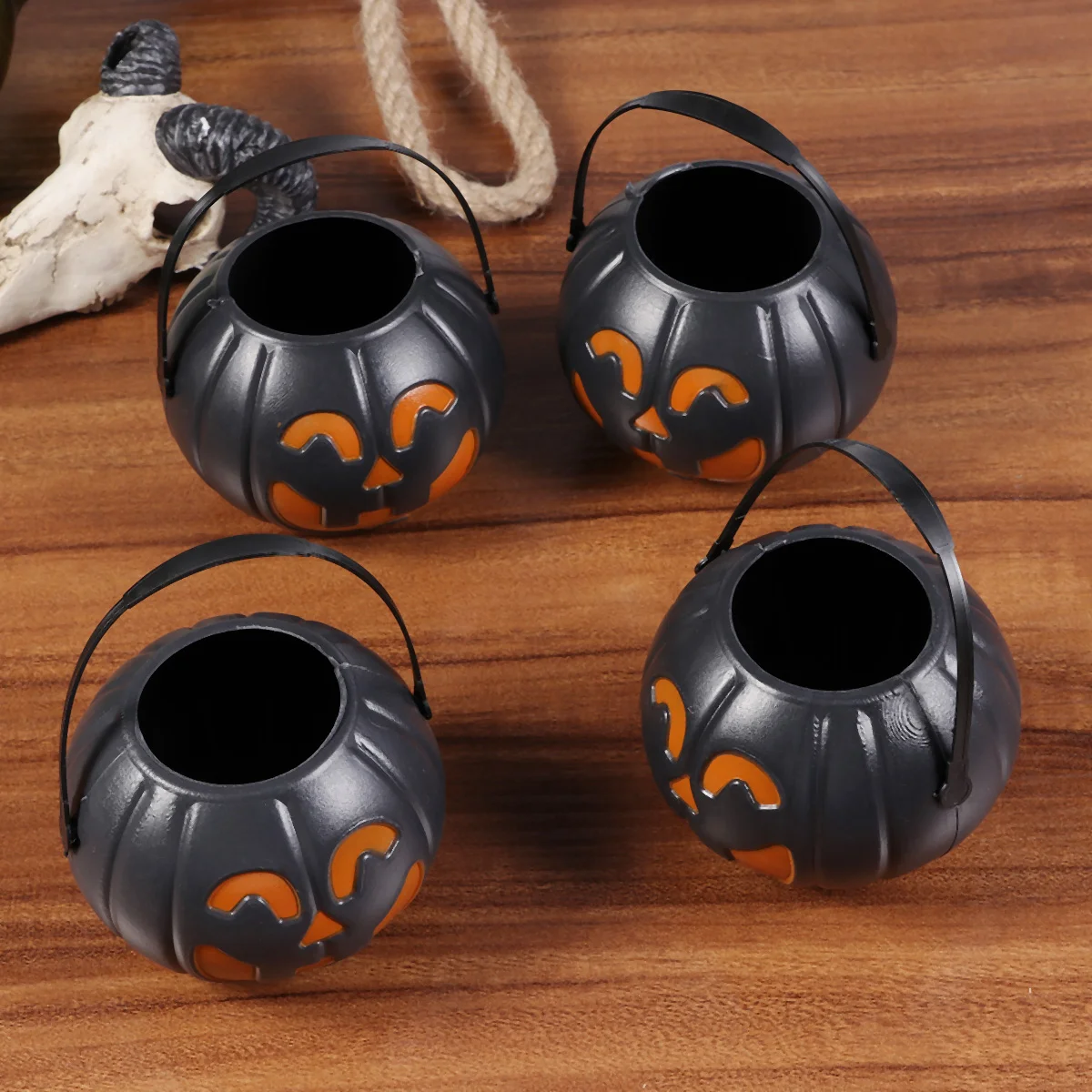 

Pumpkin Treat Bucket Trick Or Buckets Candy Holder Bowlparty Kids Minidecorations Favors Ornament Funny Pail Goodie Tealight