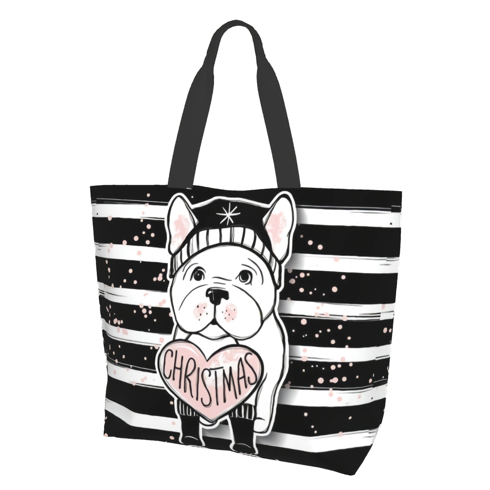 

Cute Dog Extra Large Grocery Bag Shopping Travel Storage Tote Lightweight Washable Shoulder Bags Handbag with Inside Pockets