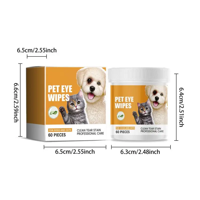 Салфетки для домашних животных собак Очиститель собачьих глаз 60X слез Устройство