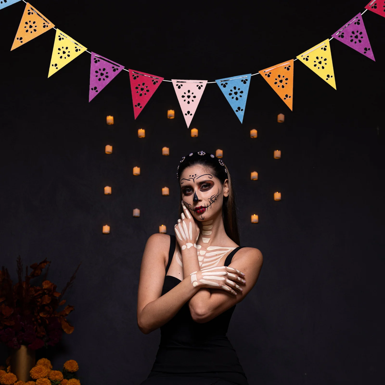 Фетровый подвесной флаг мексиканская вечеринка баннер украшения баннеры вымпел