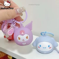 kawaii sanrio kuromi my melody cinnamoroll keychain bag doll glow pendant anime stuffed animals cute keychains gift toy kids y2k