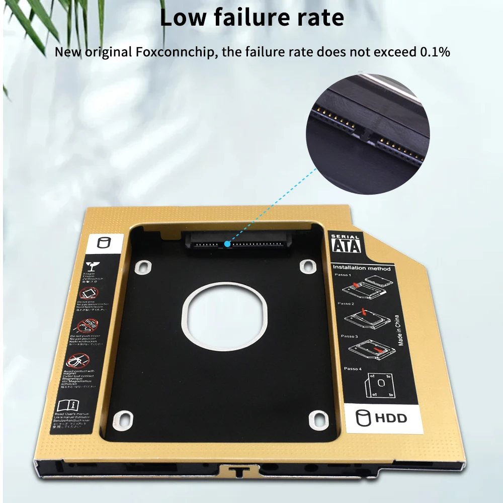 TISHRIC алюминиевый переходник для установки второго жесткого диска SSD Sata 3 0 Optibay 9 5