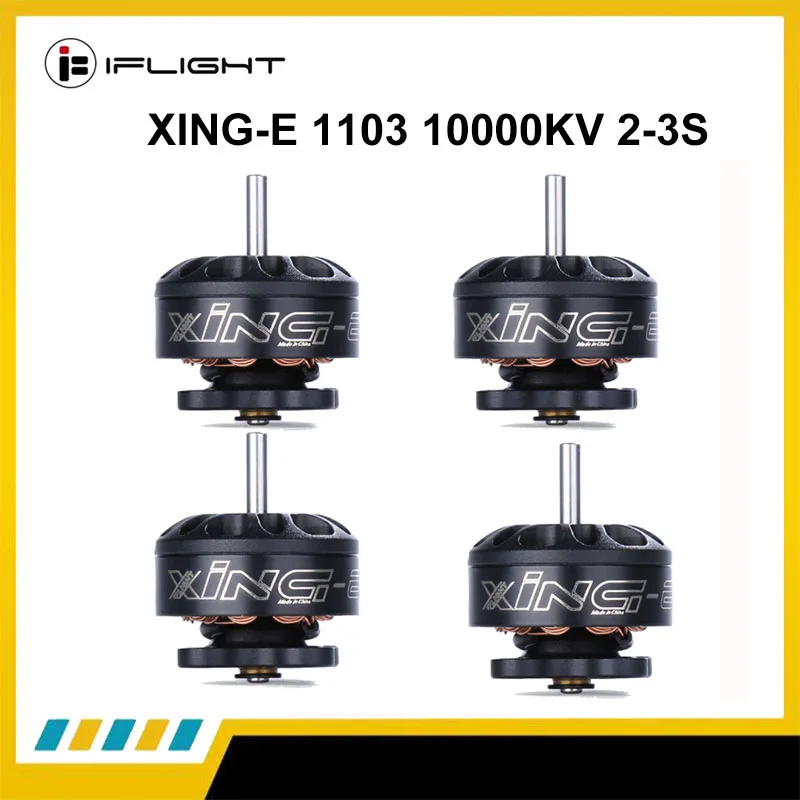 

Микромотор iFlight XING-E 1103 10000KV 2-3S с проводом 30AWG 100 мм для бесщеточного дрона 2-3S, 4 шт.