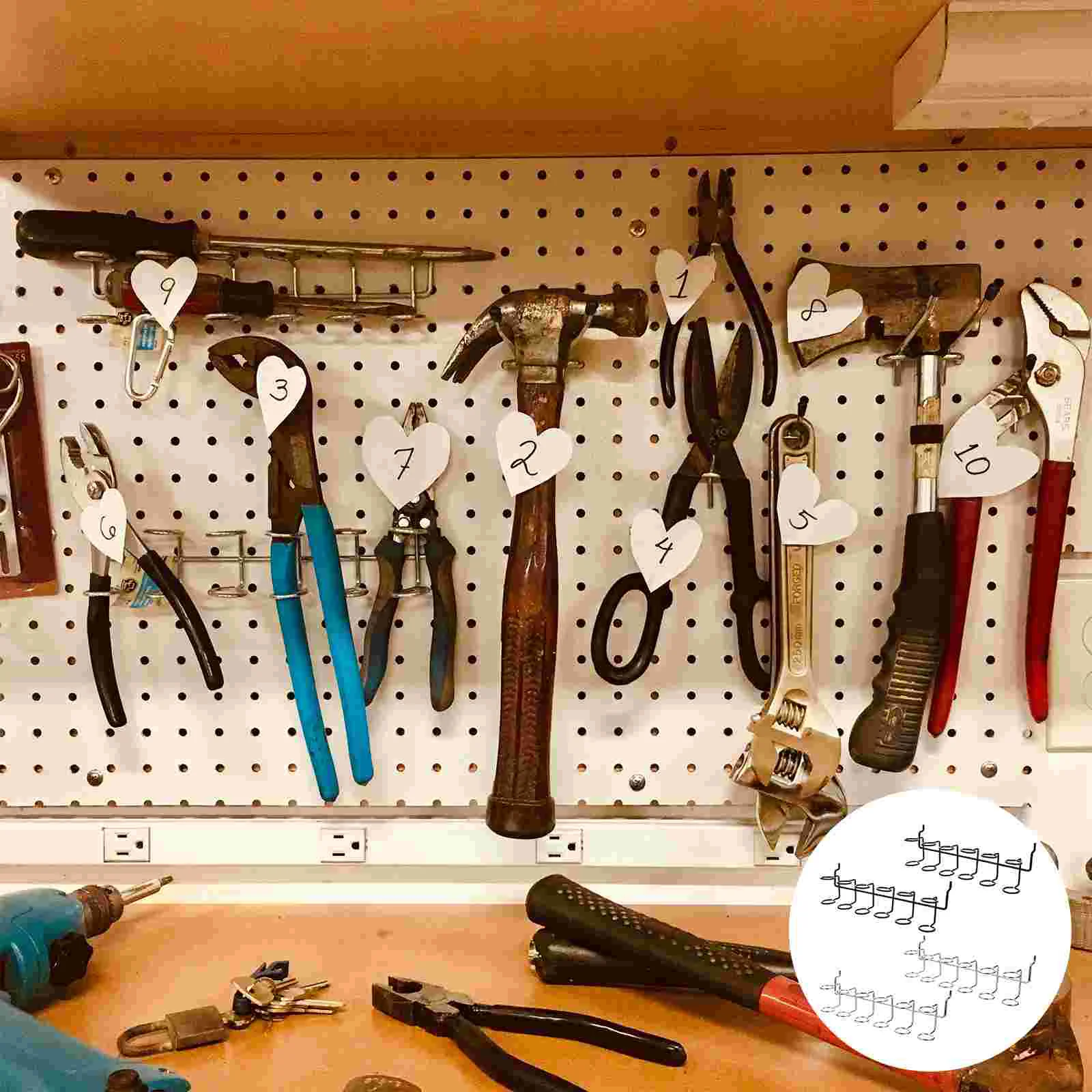 

Tool Pegboard Organizer Screwdriver Hooks Holder Peg Tools Rack Multi Board Holders Hand Ring Storage Pliers Organizers Utility