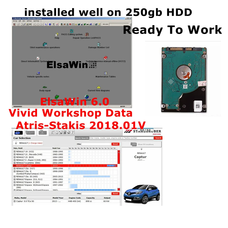 

2022 Hot ElsaWin 6.0 All Data Auto Repair Software For Vw For Audi Vivid Workshop Data 2018.01 Atris Technik 250gb HDD Ready USE