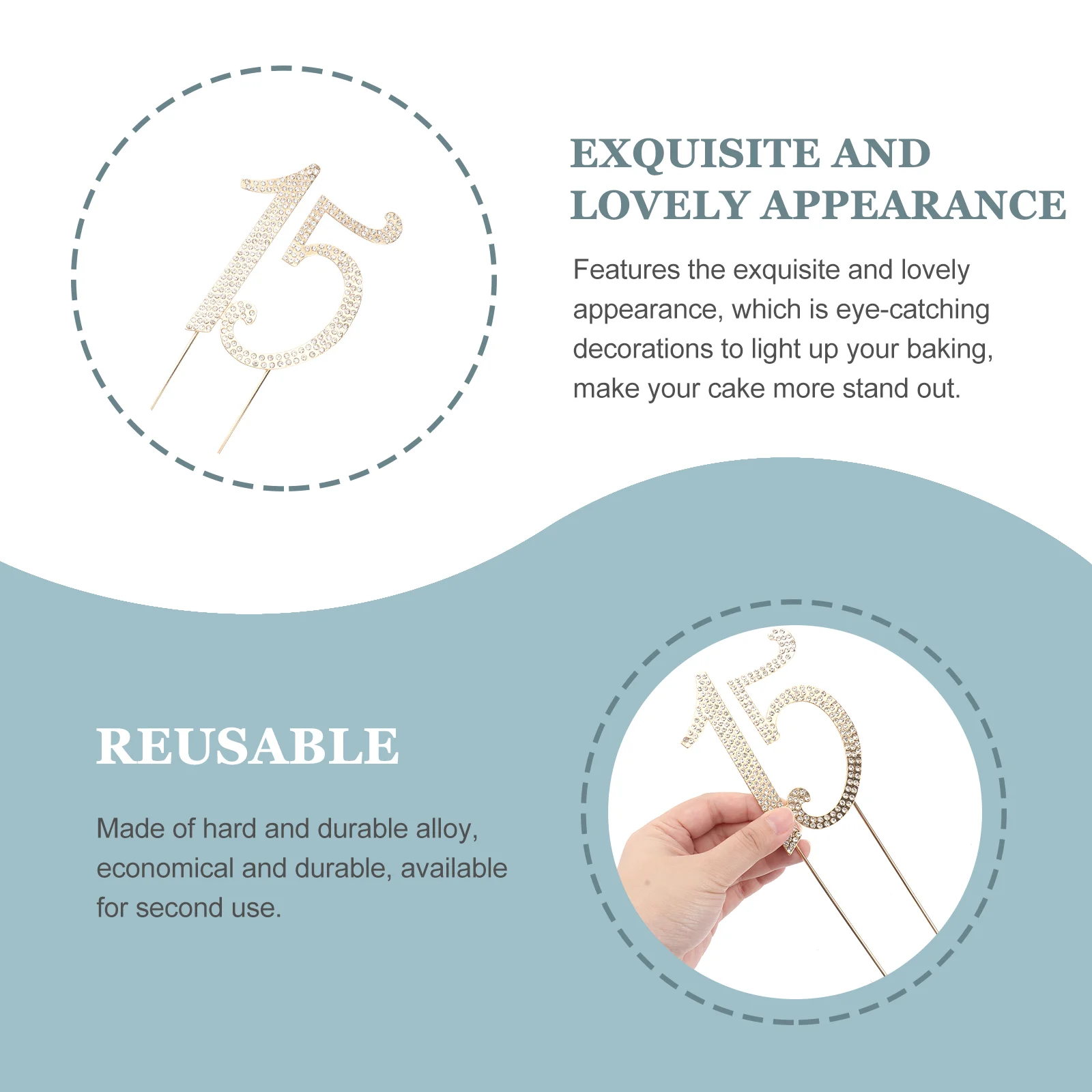 15 Топпер для торта на 15-й день рождения или юбилей декоративный топпер со