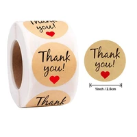 500pcs vintage kraft paper stickers scrapbook gift stationery label stickers handmade with love thank you for the stickers