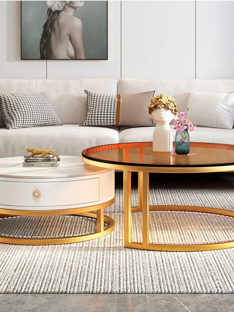 Центр гостиной круглые журнальные столики ящики складные выдвижные