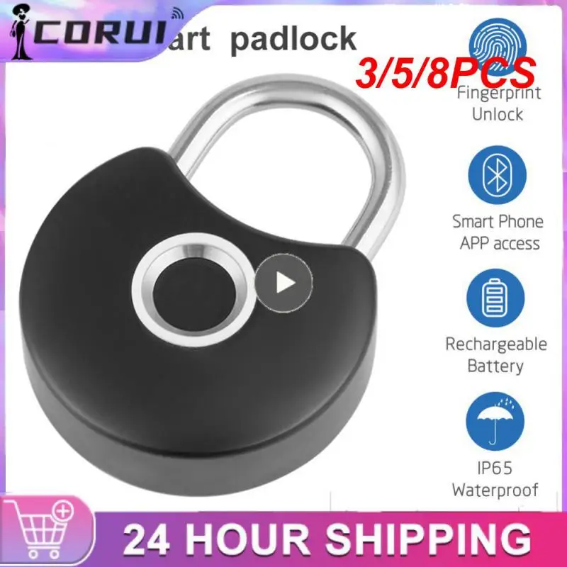 

3/5/8PCS Waterproof Rechargeable Security Protection Smart Home Tuya Smart Padlock Wifi Padlock Smart Padlock Usb Rechargeable
