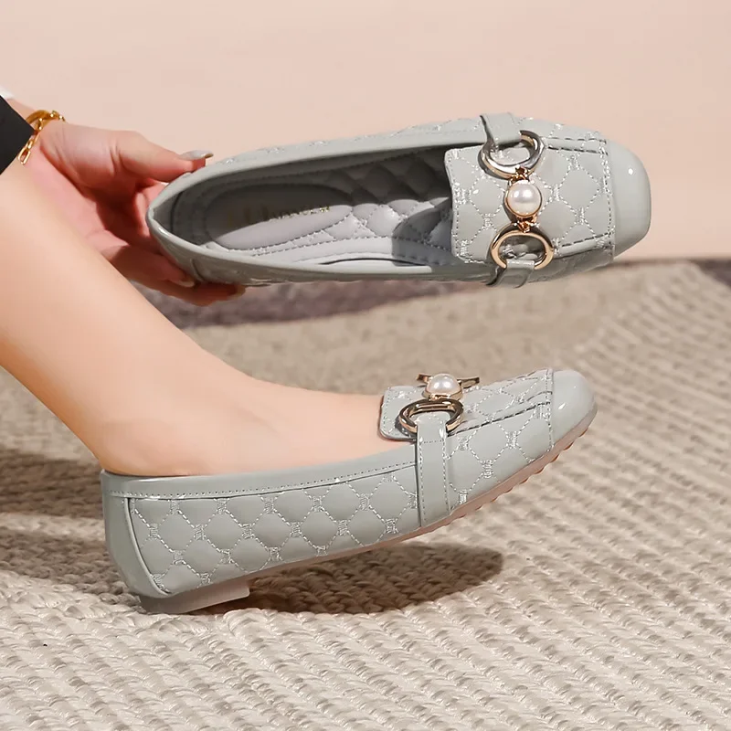 

Designer Women Shoes Spring/Summer Fashion Loafers Women Square Toe Flat Shoes Women Versatile Women Boat Shoes Zapatos De Mujer