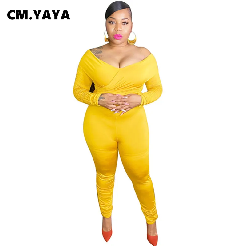 Женский Осенний комбинезон с открытыми плечами и V-образным вырезом |