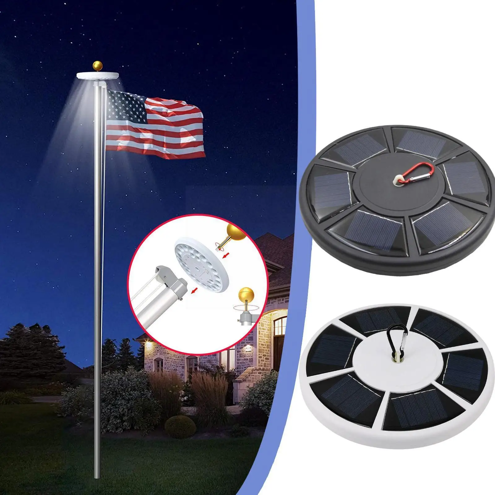 

Уличные фонарики на солнечных батареях, водонепроницаемые фонарики на солнечных батареях, светодиодные фонарики для большинства флагов Po ...