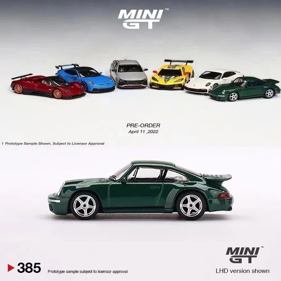 

MINI GT 1:64 Model Car RUF CTR Anniversary Irish Green Alloy Die-Cast Model Car #385 LHD