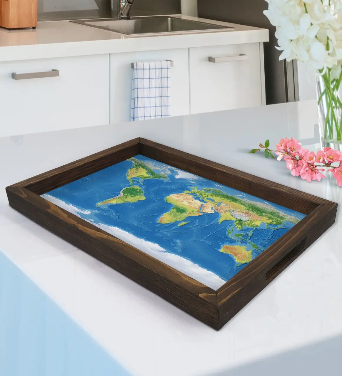 

BK подарок, Карта мира, дизайн, искусственная древесина