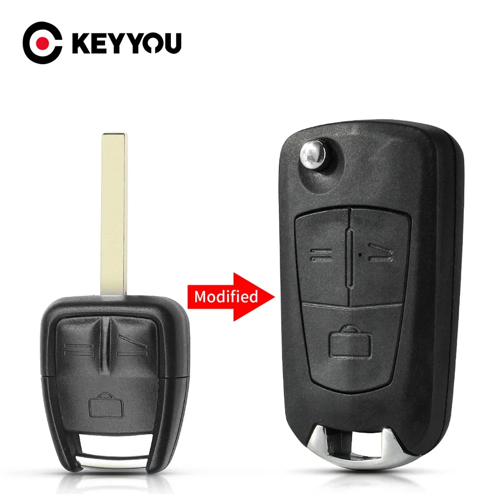 Фото KEYYOU модифицированный чехол для автомобильного ключа-Флип с дистанционным управлением для Vauxhall Opel Astra Vectra Zafira Omega Tigra HU100 / HU46 Blade №1