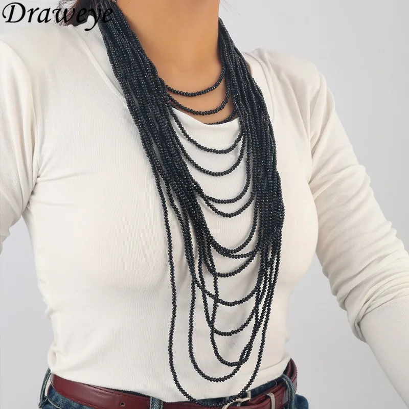 Ожерелье Draweye черные бусы