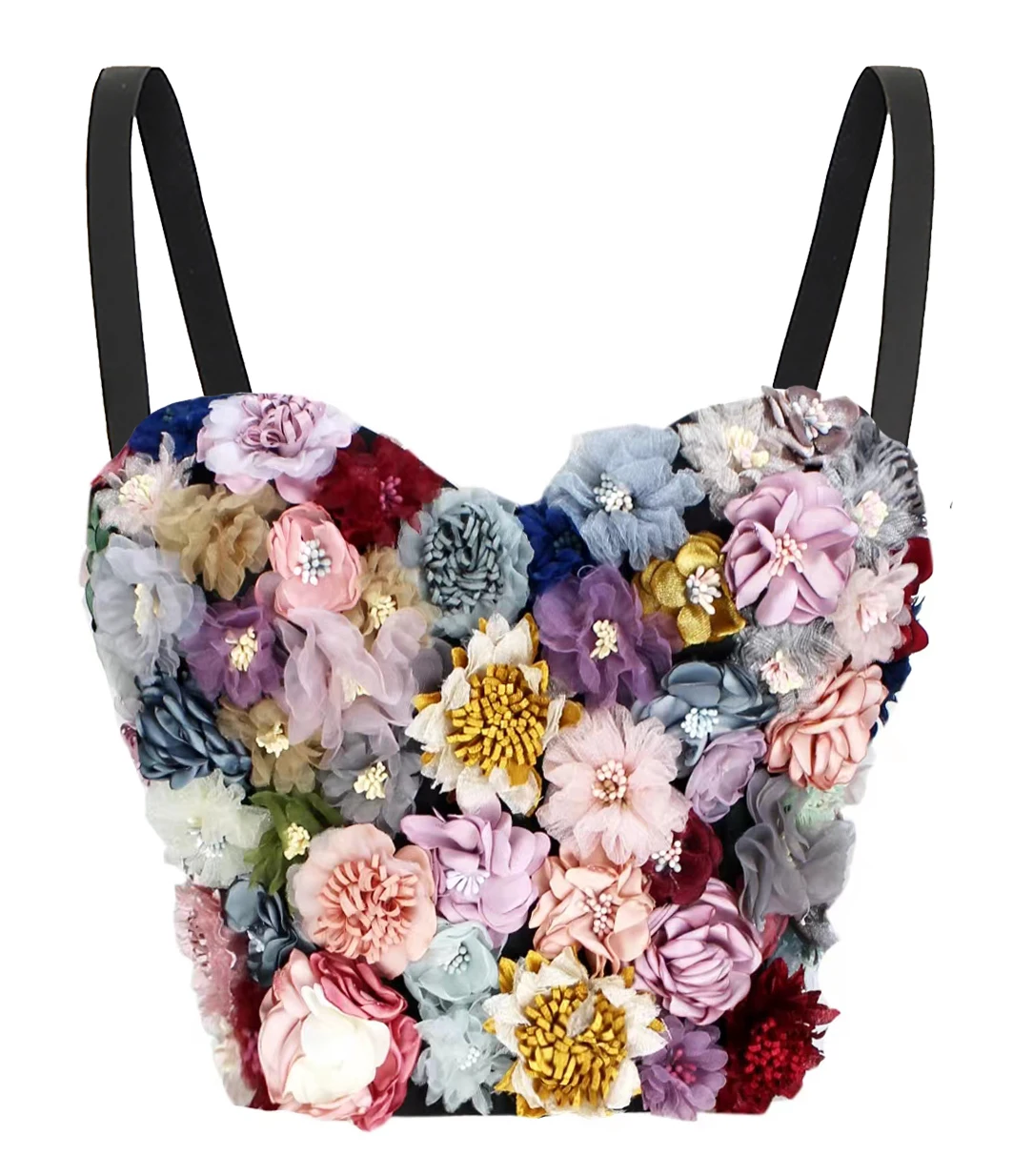 

Sexy Beauty Corsets Crop Top for Women Fashion 3D Colorful Flower Plus Size Party Club Festivals Clothing