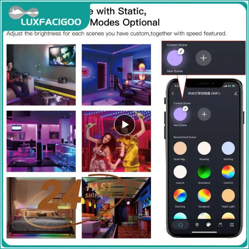 

Светодиодная лента, умная жизнь, управление через приложение, голосовое управление, Rgb-лента, Регулируемая Музыка, синхронизация, 12 В постоянного тока, умная лампа для умного дома