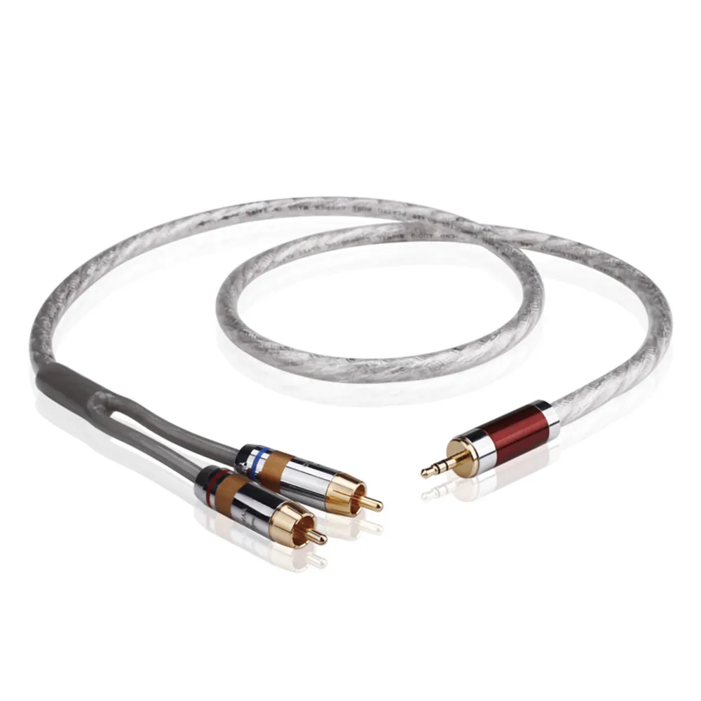 

Аудиокабель RCA со штекером 3,5 и разъемом 2RCA, аудиокабель для MP3, CD, DVD, TV, Hi-Fi, с серебряным покрытием, 0,5 м, 1 м, 2 м, 3 м, 5 м